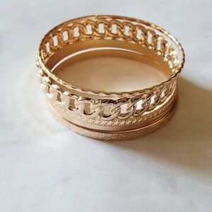 5 pc Gold-Tone Bangle Set